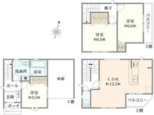 【大阪府/豊中市稲津町】豊中市稲津町3丁目　新築戸建 間取り図