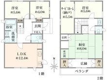 【大阪府/箕面市箕面】箕面市箕面三丁目　中古戸建 間取り図