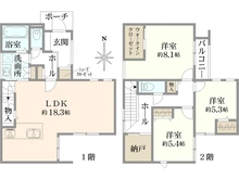 【大阪府/豊中市北緑丘】豊中市北緑丘1丁目　新築戸建 間取り図