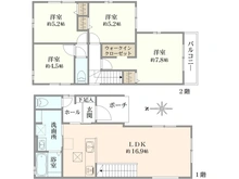【大阪府/豊中市中桜塚】豊中市中桜塚一丁目　新築戸建 間取り図