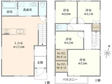 【大阪府/箕面市外院】箕面市外院三丁目　新築戸建　2号棟 間取り図