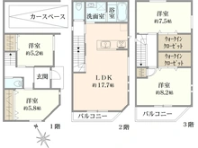 【大阪府/豊中市春日町】豊中市春日町四丁目　新築戸建　A号地 間取り図