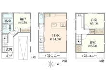 【大阪府/豊中市庄内栄町】豊中市庄内栄町三丁目　新築戸建 間取り図