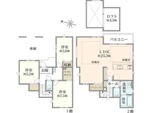 【東京都/練馬区石神井町】練馬区石神井町8丁目新築戸建・1号棟 間取り図