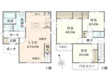 【東京都/東久留米市南沢】セキュレアイオンモール東久留米2号棟 間取り図