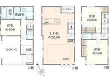 【東京都/武蔵野市吉祥寺南町】武蔵野市吉祥寺南町3丁目新築戸建・1号棟 間取り図