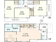 【東京都/東久留米市浅間町】東久留米市浅間町3丁目新築戸建　1号棟 間取り図