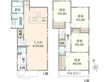 【東京都/西東京市住吉町】西東京市住吉町4丁目 新築戸建 1号棟 間取り図