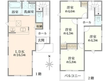【東京都/練馬区石神井台】練馬区石神井台7丁目　新築戸建 間取り図