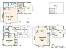 【東京都/荒川区西日暮里】荒川区西日暮里三丁目　中古戸建 間取り図