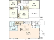 【東京都/日野市新井】日野市新井2丁目　新築戸建　2号棟 間取り図