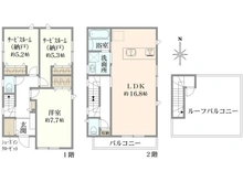 【東京都/立川市柏町】立川市柏町3丁目　新築戸建 間取り図