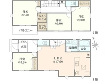 【東京都/日野市大坂上】日野市大坂上3丁目　新築戸建　2号棟 間取り図