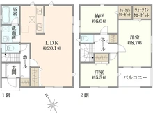 【東京都/昭島市拝島町】昭島市拝島町第10　新築分譲住宅　1号棟 間取り図