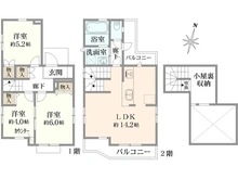 【東京都/立川市栄町】立川市栄町2丁目　新築戸建 間取り図