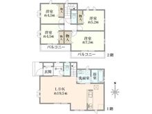 【東京都/立川市幸町】立川市幸町5丁目　F号棟 間取り図