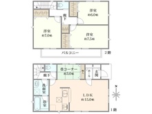 【東京都/武蔵村山市中原】「グレイドルガーデン武蔵村山市中原第8」　3号棟 間取り図