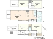 【東京都/北区志茂】北区志茂5丁目新築戸建 間取り図