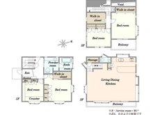 【東京都/北区上中里】北区上中里1丁目中古戸建て 間取り図