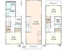 【東京都/豊島区駒込】豊島区駒込7丁目　新築戸建 間取り図