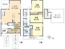 【大阪府/大阪市東住吉区針中野】東住吉区針中野1丁目　新築一戸建 間取り図