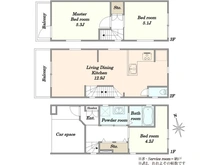 【東京都/大田区中馬込】大田区中馬込一丁目　中古戸建 間取り図