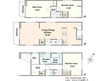 【東京都/大田区東雪谷】大田区東雪谷3丁目　新築戸建B棟 間取り図