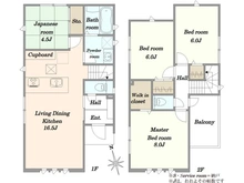 【神奈川県/川崎市麻生区王禅寺東】タマタウン川崎市麻生区王禅寺　2号棟 間取り図
