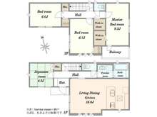 【神奈川県/川崎市麻生区王禅寺東】タマタウン川崎市麻生区王禅寺　1号棟 間取り図