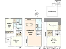 【東京都/品川区戸越】品川区戸越2丁目新築戸建　B棟 間取り図