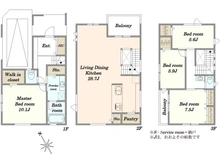 【東京都/品川区旗の台】品川区旗の台3丁目 新築戸建 間取り図