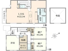 【神奈川県/横浜市磯子区岡村】磯子区岡村1期　新築戸建て　2号棟 間取り図