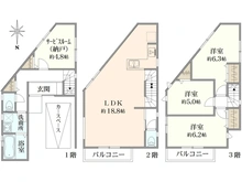 【神奈川県/横浜市神奈川区神大寺】FIORE片倉町IV　新築戸建1号棟/全15棟 間取り図