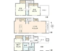【東京都/新宿区市谷加賀町】新宿区市谷加賀町2丁目　新築戸建B号棟 間取り図