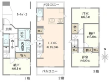 【東京都/足立区扇】足立区扇3丁目　B号棟 間取り図