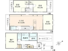 【東京都/北区赤羽北】北区赤羽北3丁目新築戸建　1号棟 間取り図