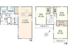 【埼玉県/北葛飾郡松伏町大字松伏】北葛飾郡松伏町大字松伏　2号棟 間取り図