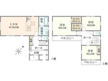 【埼玉県/北葛飾郡松伏町大字松伏】北葛飾郡松伏町大字松伏　1号棟 間取り図