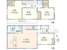 【埼玉県/三郷市早稲田】三郷市早稲田8丁目 新築戸建 間取り図