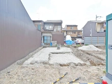 【京都府/京都市中京区聚楽廻松下町】京都市中京区聚楽廻松下町　新築戸建A号棟 現地（建築前）：全3区画（北側の区画）