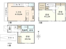 【京都府/京都市中京区聚楽廻松下町】京都市中京区聚楽廻松下町　新築戸建B号棟 間取り図
