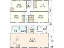 【神奈川県/横浜市神奈川区片倉】神奈川区片倉2丁目　新築戸建　1号棟 間取り図