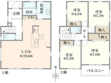 【神奈川県/横浜市瀬谷区南瀬谷】瀬谷区南瀬谷1丁目　新築戸建 間取り図