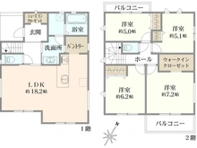 【神奈川県/横浜市緑区長津田】横浜市緑区長津田3丁目　新築戸建　B号棟（全2棟） 間取り図