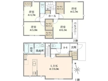 【神奈川県/横浜市港北区大曽根台】港北区大曽根台　新築戸建　1号棟（全2棟） 間取り図