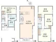 【神奈川県/横浜市中区本牧町】中区本牧町2丁目　新築戸建1号棟(全2棟) 間取り図