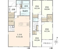 【神奈川県/横浜市中区滝之上】中区滝之上　新築戸建1号棟(全2棟) 間取り図