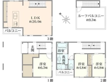 【神奈川県/横浜市港北区大倉山】港北区大倉山5丁目　中古戸建 間取り図