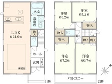 【神奈川県/横浜市磯子区洋光台】磯子区洋光台3丁目　新築戸建　1号棟 間取り図