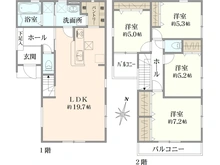 【神奈川県/横浜市保土ケ谷区新井町】保土ケ谷区新井町　新築戸建　2号棟 間取り図